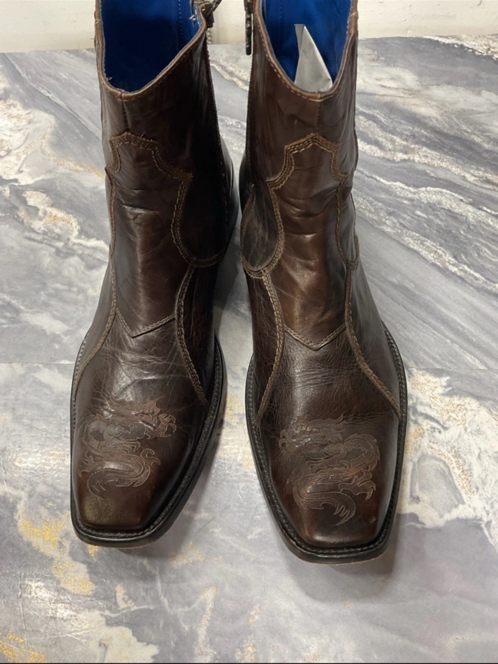 Mark Nason  Zipper Leather Dragon Boots Made in Italy size 11 - Picture 5 of 13